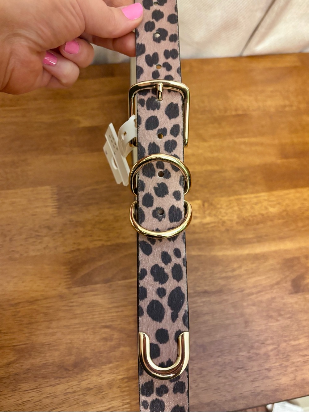 A new day Leopard Print Women's Belt with Gold Hardware